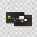 Vector blank bank card mockup Royalty Free Stock Photo