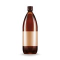 Vector Blank Brown Plastic Water Beer Kvass Bottle