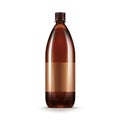Vector Blank Brown Plastic Water Beer Kvass Bottle