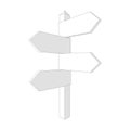 Vector blank direction signpost sign arrow icon isolated on background Royalty Free Stock Photo