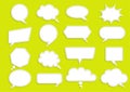 Vector blank empty white speech bubbles collections on yellow background