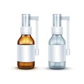 Vector Blank Glass Medical Spray Bottle