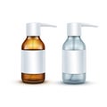 Vector Blank Glass Medical Spray Bottle