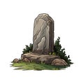 vector blank gravestone. memorial tombstone. halloween headstone vector illustration on white background