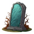 vector blank gravestone. memorial tombstone. halloween headstone vector illustration on white background