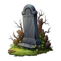 vector blank gravestone. memorial tombstone. halloween headstone vector illustration on white background