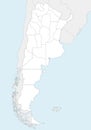 Vector blank map of Argentina with provinces or federated states and administrative divisions, and neighbouring countries Royalty Free Stock Photo