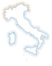 Vector blank map of Italian peninsula