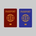 Vector Blank open passport template. International passport with sample personal data page. Document for travel and Royalty Free Stock Photo