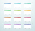 Vector Blank Paper Label Text Box 12 Elements Set Royalty Free Stock Photo