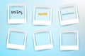 Vector Blank Photo Frames with empty space for your image. Royalty Free Stock Photo