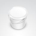 Vector Blank Plastic Bucket Container Packaging