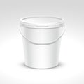 Vector Blank Plastic Bucket Container Packaging