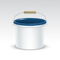 Vector Blank Plastic Bucket Container Packaging