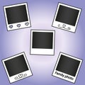 Vector blank polaroid photo frames. Black blank photo set. Vector. Royalty Free Stock Photo