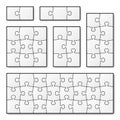 Vector blank puzzle pieces for jigsaw game