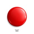 Vector blank red glossy badge or web button. Vector. Royalty Free Stock Photo