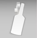 Vector blank shape white bottle whisky paper plastic advertising price wobbler front view. Isolated on background. Advertising pri