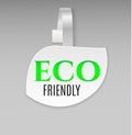 Vector blank shape white leaf eco friendly paper plastic advertising price wobbler front view. on background. Advertising Royalty Free Stock Photo