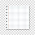 VECTOR: Blank Squared Notebook Page on Transparent Background.