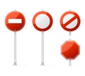 Vector Blank Traffic Sign red Royalty Free Stock Photo