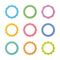 Vector blank wavy edge circle sticker set