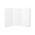 Vector blank white trifold leaflet opened Royalty Free Stock Photo