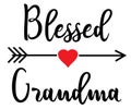 Vector Blessed Grandma with a red heart and an arrow.