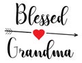 Vector blessed grandma with red heart and an arrow.