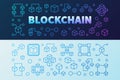Vector Blockchain creative outline banners set Royalty Free Stock Photo