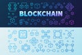 Vector Blockchain creative outline banners set