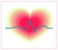 Vector blood pressure icon. Heart cheering cardiogram, good health logo. Pulse flat symbol, pulsometer, heartbeat