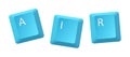 vector blue air key inscription Royalty Free Stock Photo