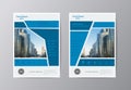 Vector blue annual report leaflet brochure flyer template