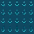 Vector blue aquamarine nautical seamless pattern background
