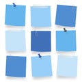 Vector Of Blue Blank Notes Office Work Concept