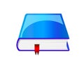 Vector blue book with bookmark