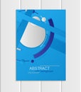 Vector blue brochure A5 or A4 format material design element corporate style Royalty Free Stock Photo