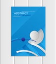 Vector blue brochure A5 or A4 format material design element corporate style Royalty Free Stock Photo