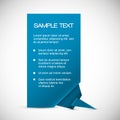 Vector Blue card with origami corner Royalty Free Stock Photo