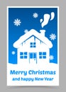 Vector blue christmas card