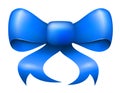 Vector blue christmas ribbon bow Royalty Free Stock Photo