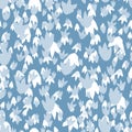 Vector blue dinosaur footprints texture repeat pattern. Perfect for textile, giftwrap and wallpaper.