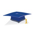 Vector Blue Education Cap with golden elements