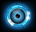Vector blue eyeball cyber future technology , security concept background. Royalty Free Stock Photo