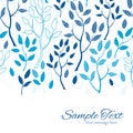 Vector blue forest horizontal border card template