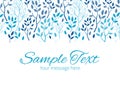 Vector blue forest horizontal border greeting card