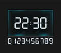 Vector blue glowing digital numbers - countdown timer Royalty Free Stock Photo