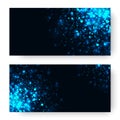 Vector blue glowing light glitter background. Magic glow light effect. Royalty Free Stock Photo