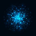 Vector blue glowing light glitter background. Magic glow light effect. Royalty Free Stock Photo